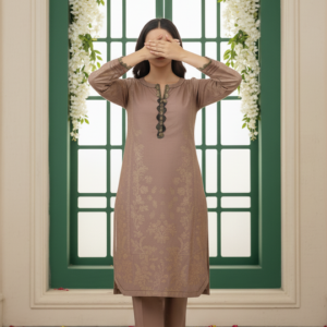 2 PC Printed Cotton Cambric Suit PS6072