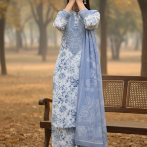 3 PC Embellished Cambric Suit